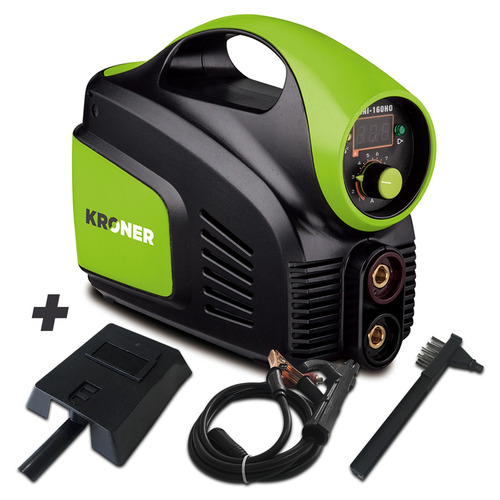 Soldadora Inverter Kroner 180 Amp Premium+mascara+kit+gorro Color Verde Frecuencia 50 / 60 HZ