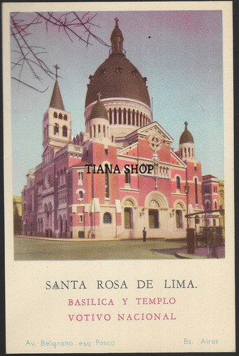 Postal Basilica Santa Rosa De Lima Aniversario 50 Años_1984