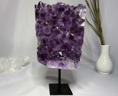 Drusa Ametista Bruta Quartzo Cristal Geodo Natural Roxo Escuro