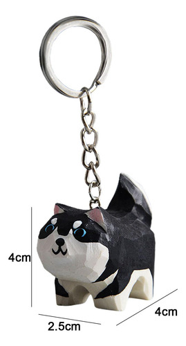 Puppy Keychain Figure Collection Funny Wood Figurine Pendant