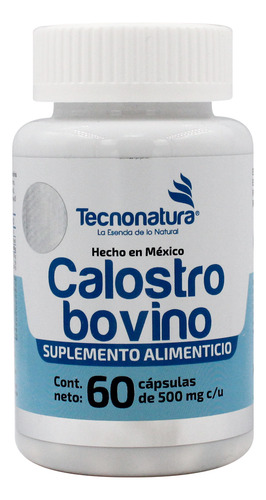 Calostro Bovino 60 Cápsulas Tecnonatura Producto Premium Sabor Sin Sabor