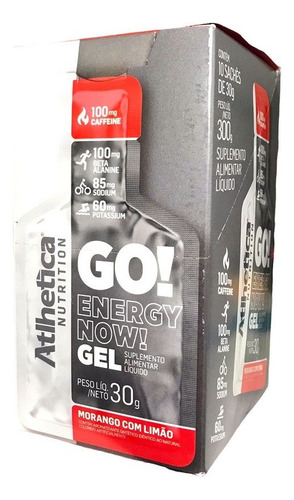 Go Energy Now Gel (display 10 Unid. 30g) Frutilla Limón