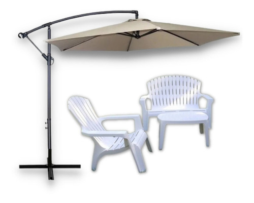 Sombrilla Colgante 3 Metros Grande Altura Regulable Premium