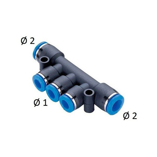 Imagem 1 de 2 de Conexão Distribuidor Igual 4 Saídas Tubo 08mm - Kit 10 Pçs