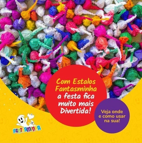 Imagem 3 de 4 de Estalinho Fantasminha Display 100 Caixinhas C/ 10 Estalinhos