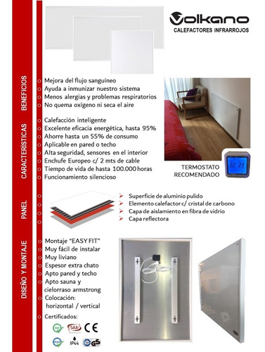 El rey casa infrarrojos calefacción p 450w TÜV termostato nuevo infrarrojos calefacción