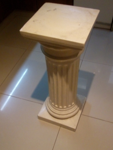Columna Decorativa 74cm Cemento Blanco Y Cemento Virgen