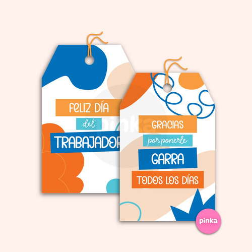 Kit Imprimible Día Del Trabajador Tags Etiquetas Azul