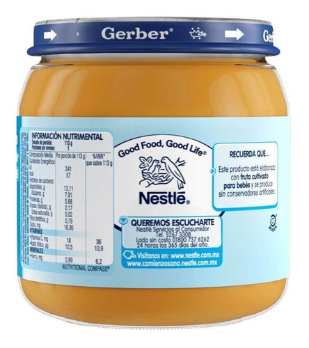 Gerber Para Bebe Papilla Et2 113gr Durazno(24 Unidades)