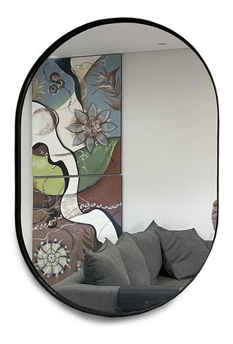 Espelho Oval 60x40cm Com Moldura