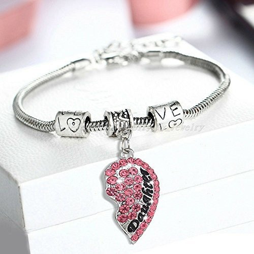 Imagen 2 de 7 de Pulsera Colgante De Corazón Para Madre E Hija - Regalo De