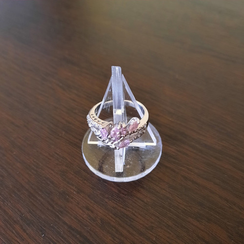 Imagen 5 de 10 de Exhibidor Para Anillos Cono Base Redonda Acrilico Pack X4