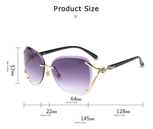 2 Piezas Moda Lentes De Sol Fox Frontera Para Mujer Púrpura
