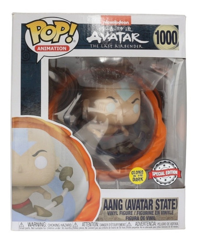 Funko Pop Aang 1000 Avatar Glow Especial Caja Lastimada