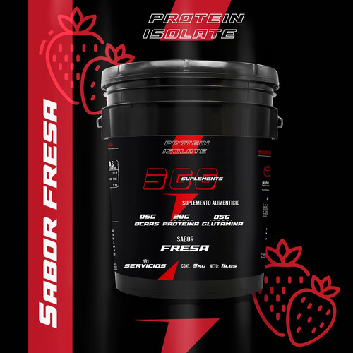 Proteína Hidrolizada 5kg Isolate 300 Suplements / Varios Fresa
