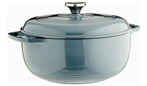 Lodge Ec6d34 Enameled Dutch Oven, 6 Qt, Storm Blue Color Azul