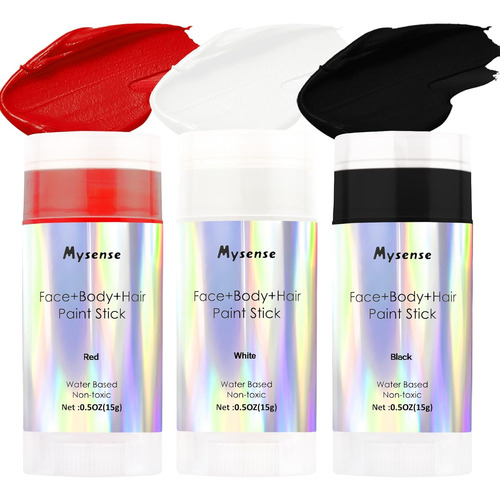 Mysense Kit De Maquillaje De Payaso, Color Negro Blanco Y Ro