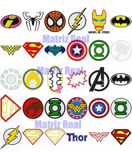 Matriz De Bordado Logo Super Herois Adulto E Infantil