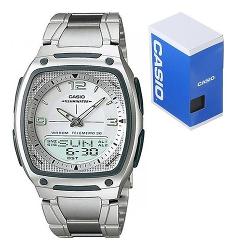 Reloj Casio Aw 81d Acero Hora Doble 30 Memorias Sumergible