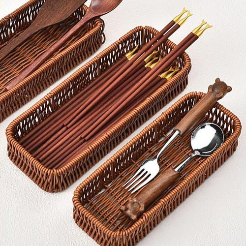 Cesta Tejida Para Servir, Porta Frutas, Bandeja De Comida L