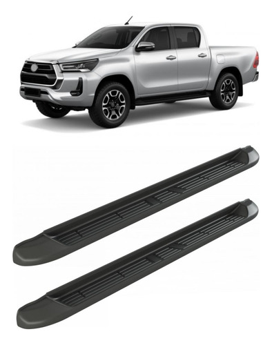 Estribos Bepo Plastico Negro Hilux 2017 2019 2021 2023