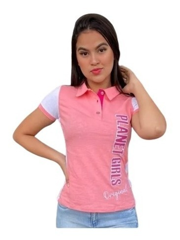 Camiseta Polo Planet Girls Rosa Original 1997