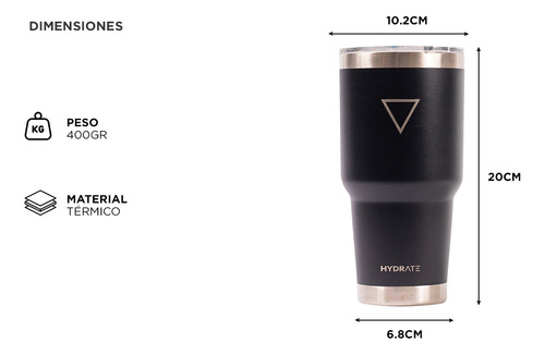 Vaso Térmico Hydrate 887ml Tapa Antiadherente Frio Calor