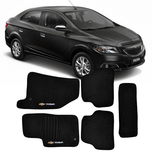 Tapete Carpete Gm Novo Prisma 2013 Personalizado Preto