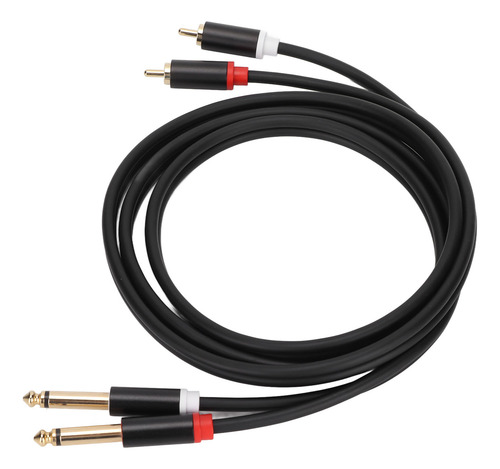 Cable Ts Dual A Doble De 1/4 Pulgadas, 4,9 Pies Y 6,35 Mm, 2