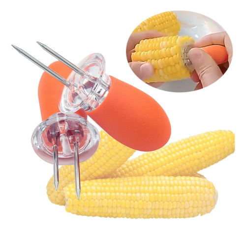 3 X 2 Piezas De Brochetas De Maíz De Acero Inoxidable,