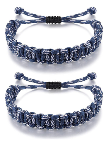 Par De Pulseras Hilo Paracord Colores Combinados Unisex B728