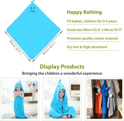 Michley Toalla De Baño Unisex Con Capucha De Animales Para B