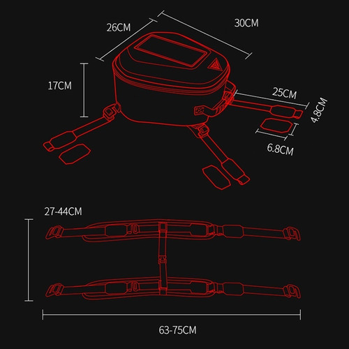 Imagen 7 de 10 de Bolsa Tanque Moto Tank Bag Mochila Maleta Tanque 13lt
