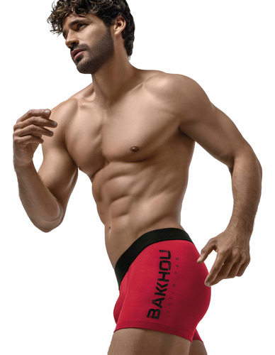 Boxer Bakhou 2022 Algodon Y Lycra Negro Estampa
