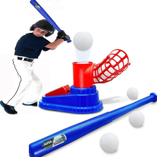 / Bat Beisbol Softbol Niños Con Lanzador Y 3 Bolas Juguete