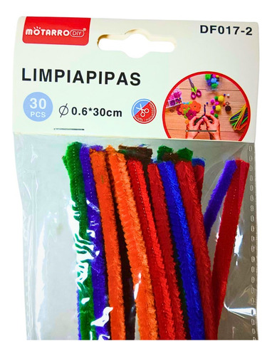 Limpiapipa De Colores 0.6x30cm 30 Und Para Manualidades Colo