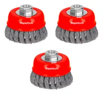 Comprar 3 Cardas De Copa 5 PuLG Alambre Trenzado Fino Eje 5\u002F8 PuLG M
