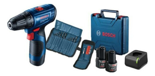 Taladro Atornillador Bosch Gsr 2 Baterías 23 Accesorios Azul