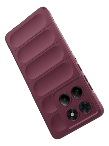 Funda Para Moto Edge 60 Fusion Case Uso Rudo Soft Silicone Rojo Vino Non-slip