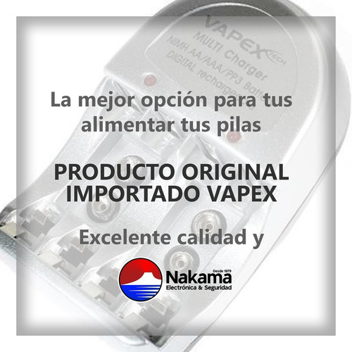 Cargador De Pilas Aa Aaa Baterias 9v - Vapex - Vte200