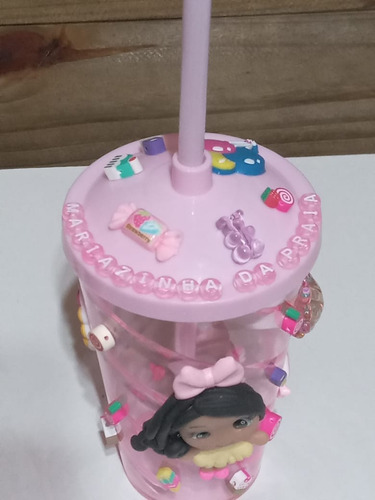 Copo Erê Personalizado Rosa Com Nome