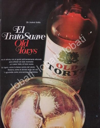 Cartel Publicitario Retro Vinos. Whisky Old Torys 1969 /546