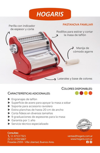 Imagen 4 de 4 de Máquina De Pastas Pastanova Familiar Envio Gratis
