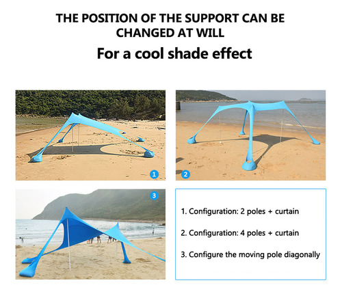 Carpa De Playa Suns Shelter, Bloqueador Solar, Cobertizo Fre