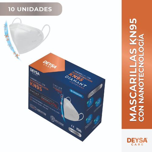 Imagen 2 de 5 de Mascarilla Kn95 Nanocoat Blanco 1 Caja 10 Un