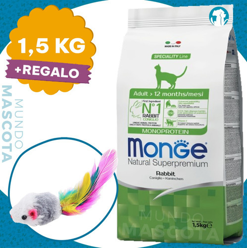 Monge Monoprotein Gato Adulto Sabor Conejo 1,5 Kg