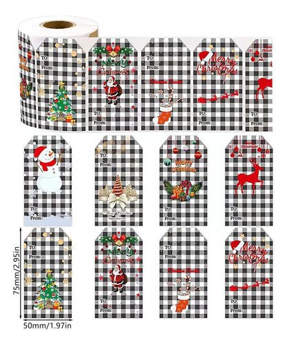 Etiquetas De Navidad 300 Etiquetas De Nombre De Navidad Roll