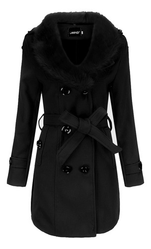 Chamarra Abrigo, Ropa De Estilo Largo, Cuello De Piel Grande
