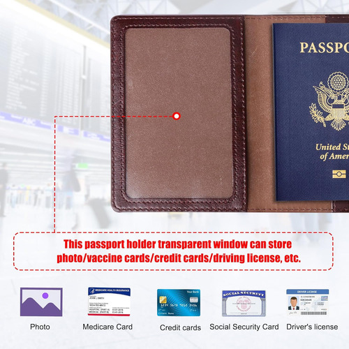 Bolsa De Viaje Tigari Con Soporte Para Pasaporte, Pasaporte