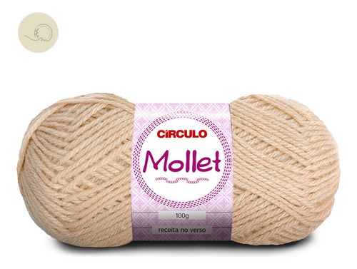 1 Novelo Lã Mollet 100g - Círculo Para Croche Trico Cor 7034 - Marfim
